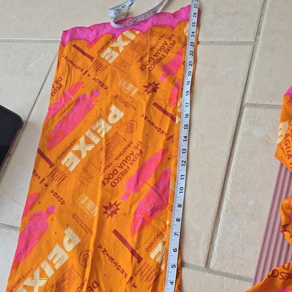 FARM RIO x Anthropologie Print Scallop-hem Wide Leg Pants In Fresh Fish NWT L - Picture 12 of 14